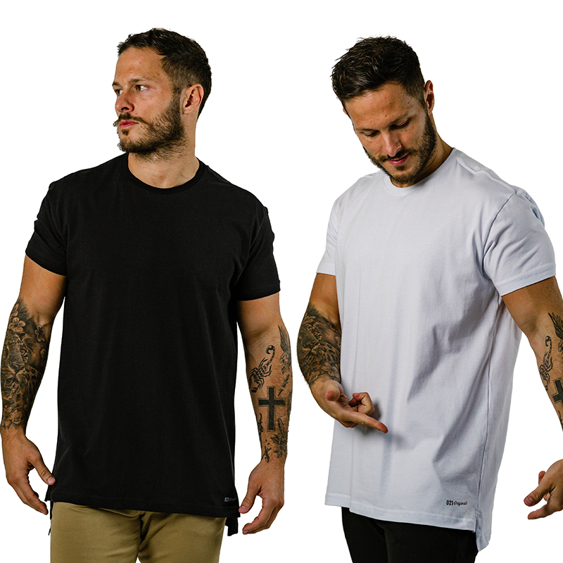 021 ESSENTIAL SPLIT-HEM T-SHIRT - PACOTE