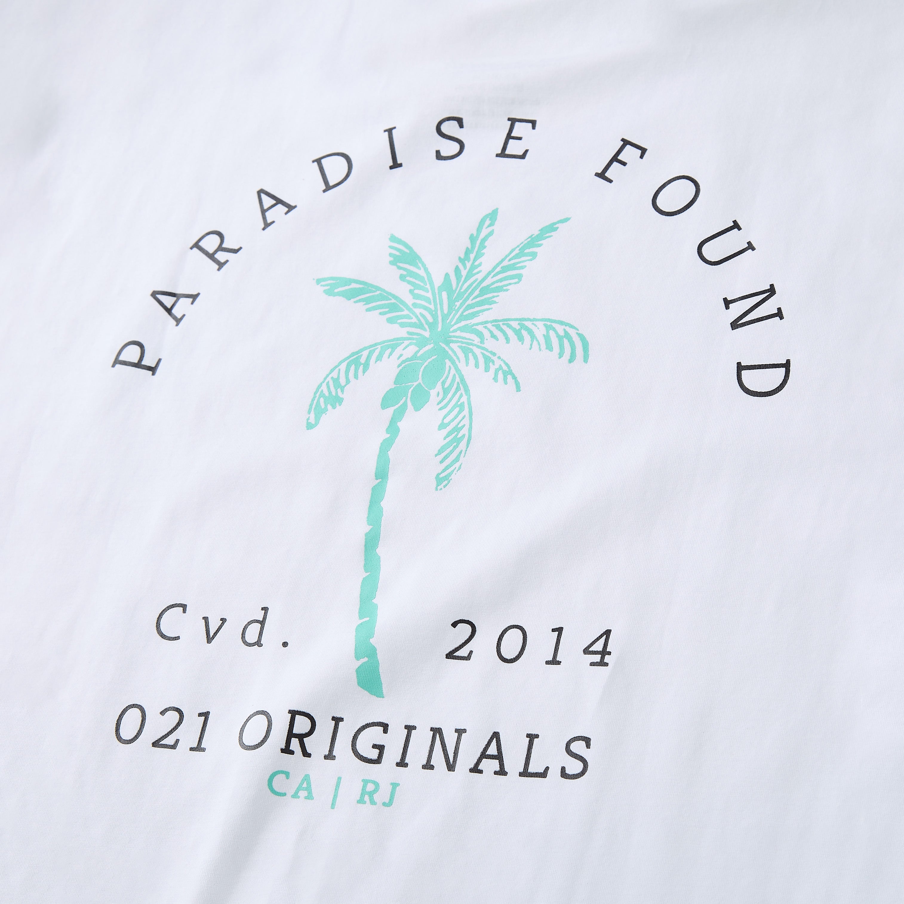 PARADISE PALM DROP-CUT T-SHIRT - BRANCO