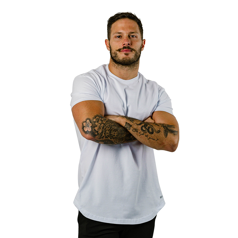 021 ESSENTIAL DROP-CUT T-SHIRT - BRANCO