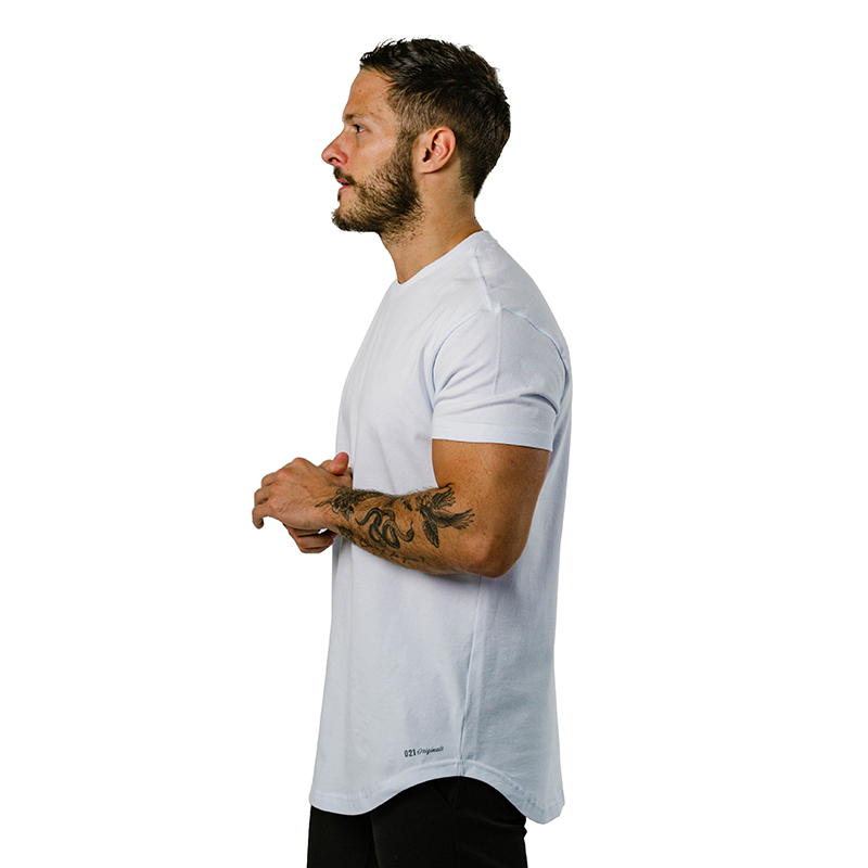 021 ESSENTIAL DROP-CUT T-SHIRT - BRANCO