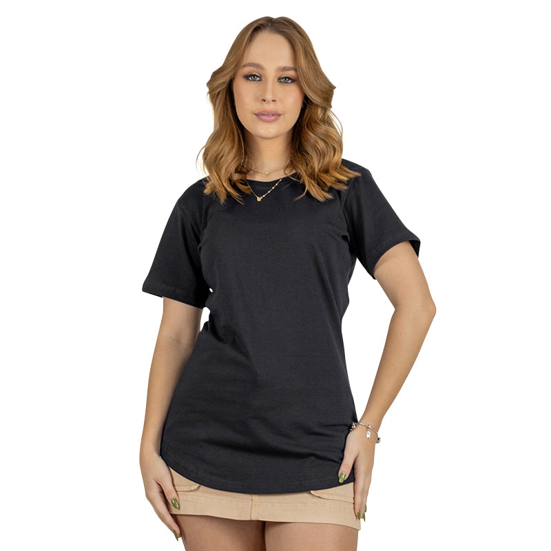 021 ESSENTIAL DROP-CUT T-SHIRT FEMININA - PRETO